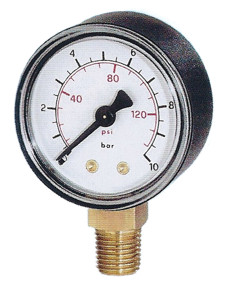 manometer Ø 50 mm, ABS, 2,5 bar/psi, onder G1/4 OP = OP