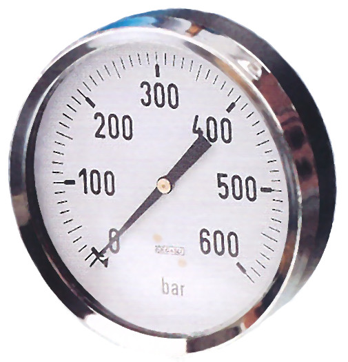 buisveermanometer, standaard, 100 mm, 0-6 bar, achteraansluiting G1/2 DRUK