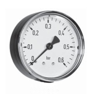 buisveermanometer, standaard, 40 mm, -1/0 bar, achteraansluiting R1/8 DRUK
