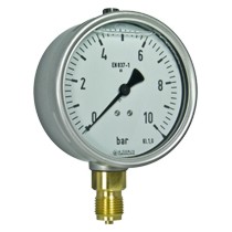 buisveermanometer industrie, vloeistofgedempt, 160 mm, -1/+1,5 bar, onderaansluiting G1/2 Geen categorie