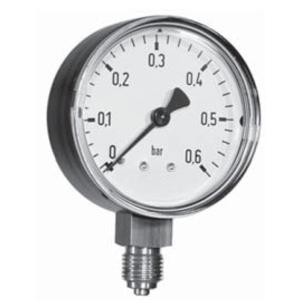 buisveermanometer, standaard, 40 mm, -1/0 bar, onderaansluiting R1/8 DRUK