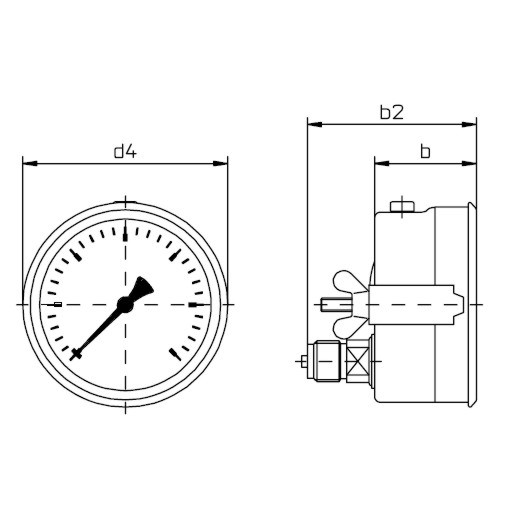 buisveermanometer industrie, vloeistofgedempt, 160 mm, 0-16 bar, achteraansluiting G1/2, klembeugel Geen categorie