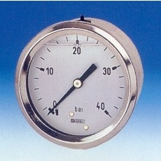 buisveermanometer, standaard, vloeistofgedempt-40 mm-(-1/0) bar-achteraansluiting R1/8 DRUK